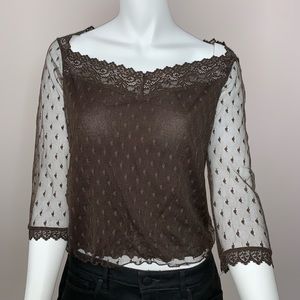 Ideology lace blouse with 1/4 sleeves